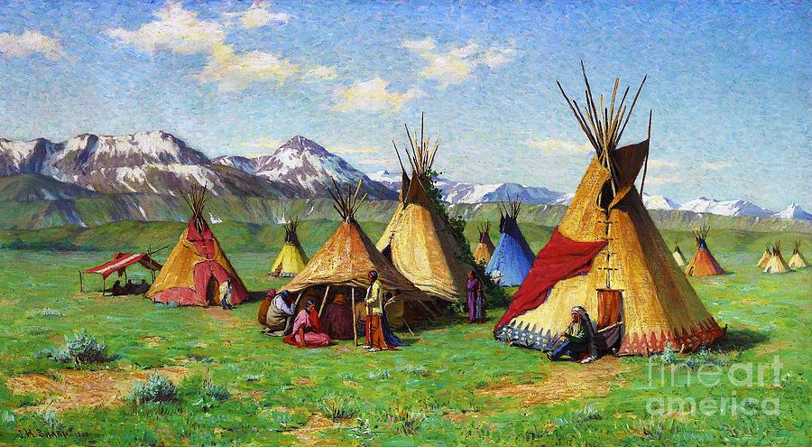 900x495 The Medicine Teepee Painting By Pg Reproductions - Teepee Painting