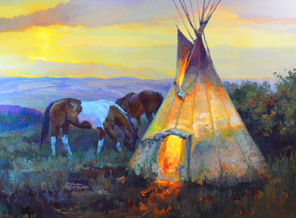 Teepee Painting at PaintingValley.com | Explore collection of Teepee ...