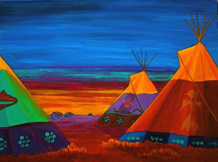 Teepee Painting at PaintingValley.com | Explore collection of Teepee ...