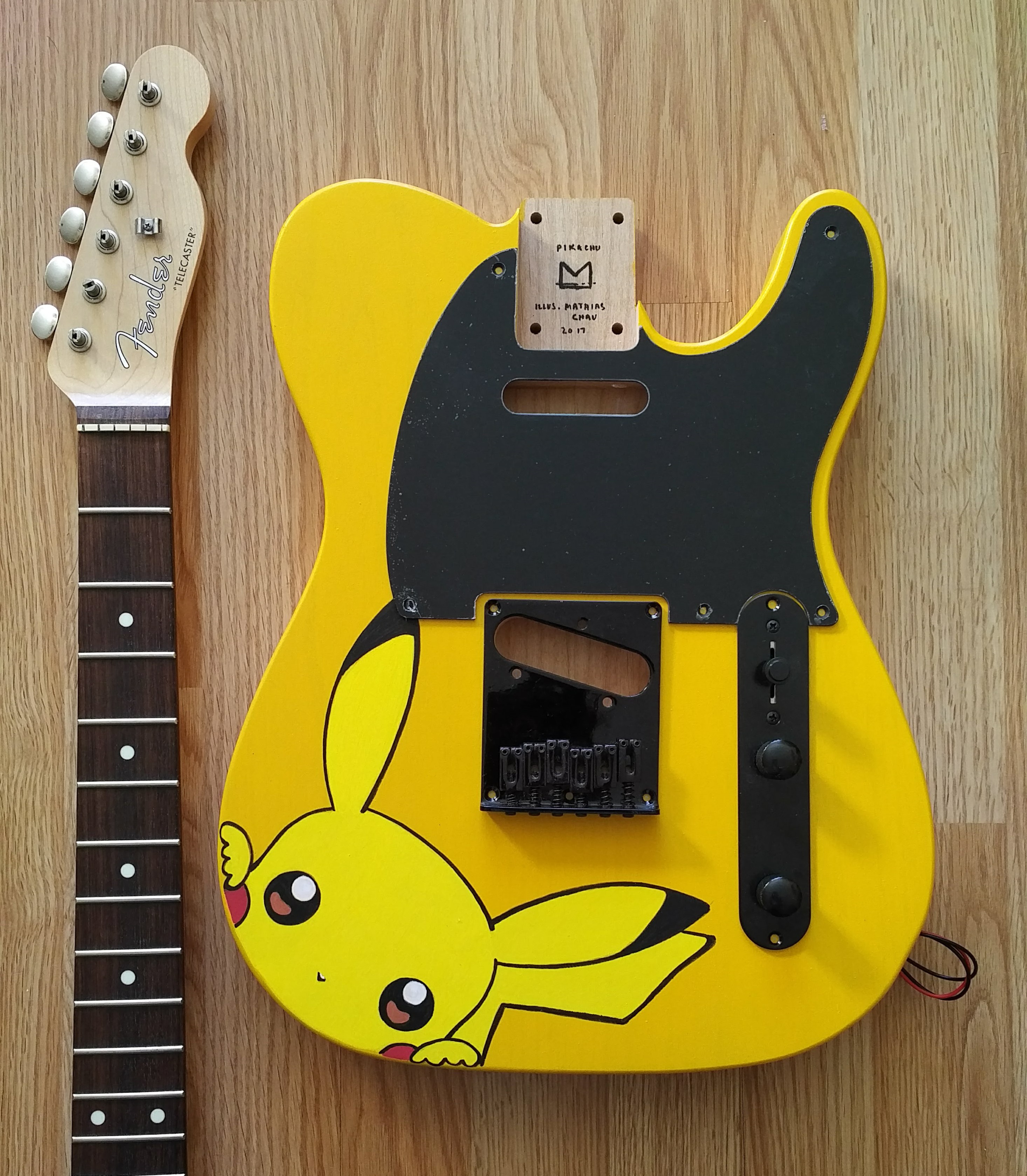 2931x3356 Pikachu Marker Painting On A Telecaster Guitar Body! - Telecaster Painting