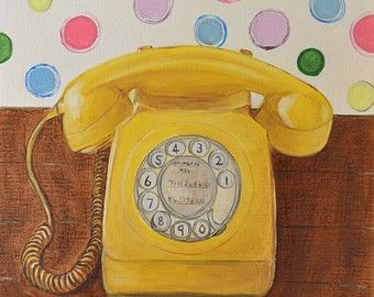 340x270 Original Oil Painting,still Life Painting,home Interior Painting - Telephone Painting