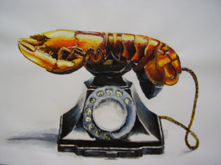 900x675 Dali Lobster Telephone By Toulouserossetti - Telephone Painting