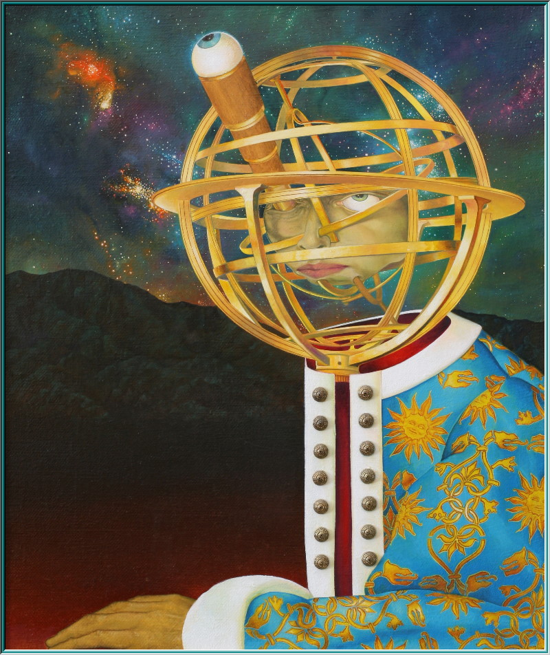 800x952 Oil Painting Art Gallery Fantastic Realism - Telescope Painting