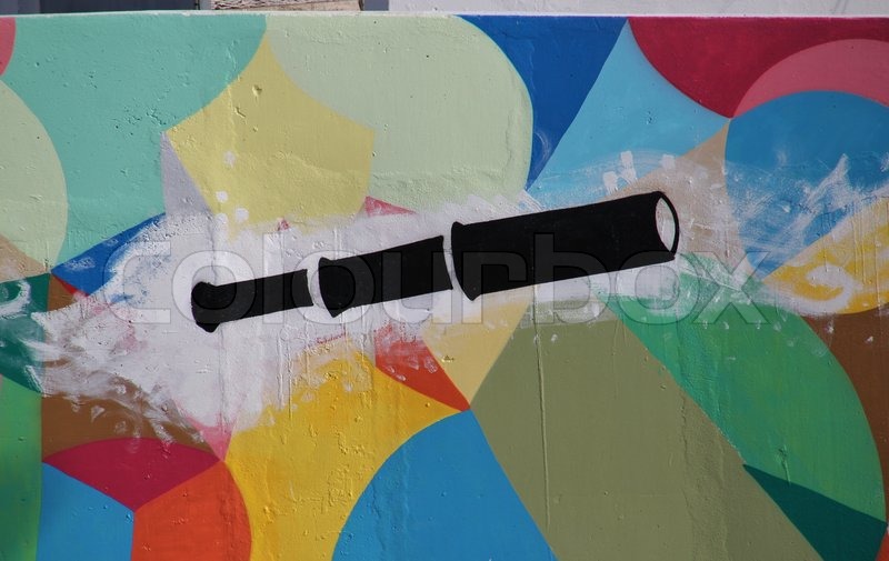 800x505 Spyglass, Periscope, Telescope, Graffiti, Urban Art, Street Art - Telescope Painting