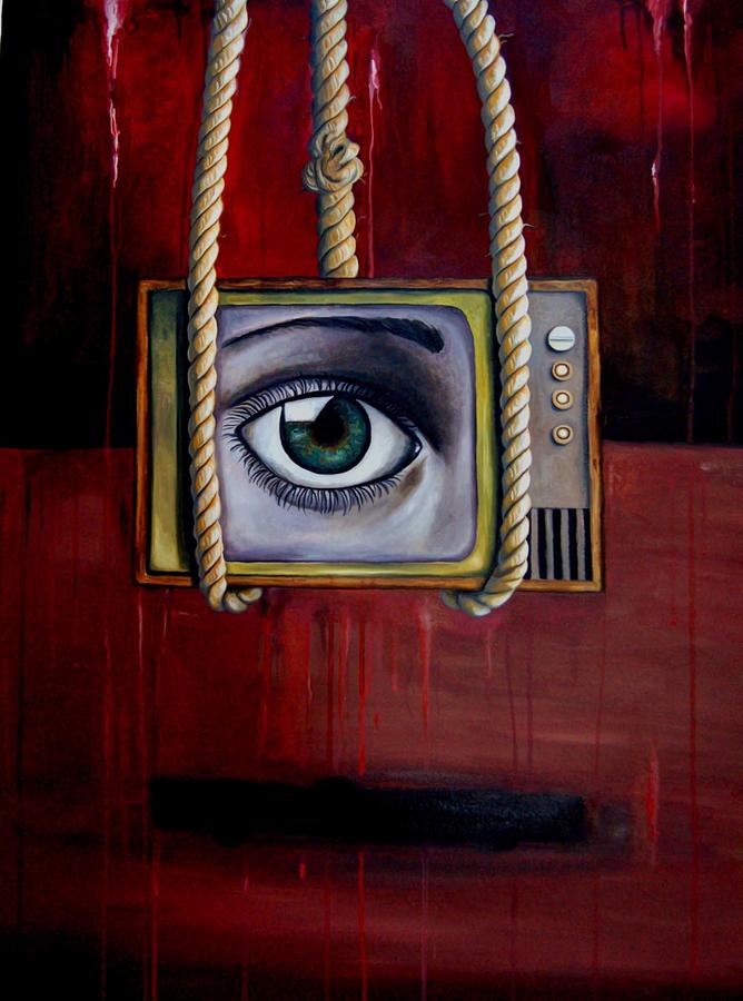668x900 Eye Witness Painting By Leah Saulnier The Painting Maniac - Television Painting