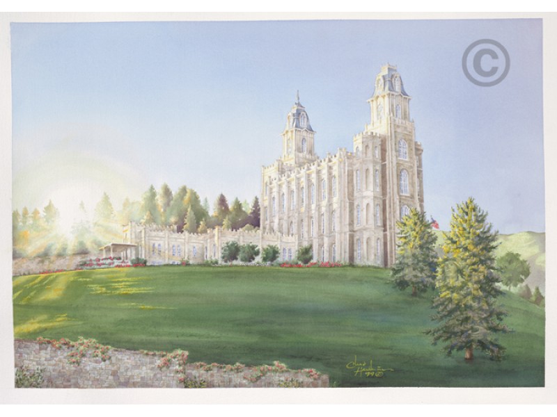 800x600 Manti Utah Temple Painting (Morning Breaks) - Temple Painting