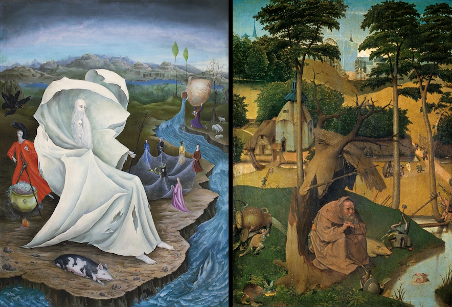 884x600 Leonora Carrington's Scenes Inspired Hieronymus Bosch's Fantasies - Temptation Of St Anthony Painting