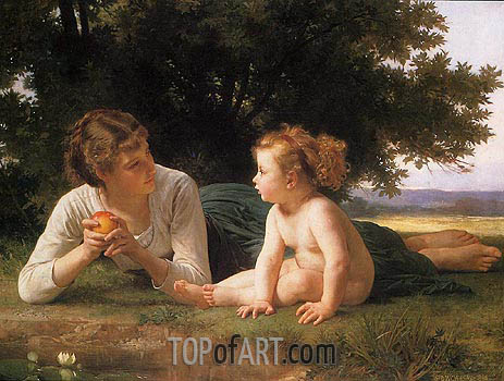 463x350 Temptation Bouguereau Painting 184 Topofart - Temptation Painting