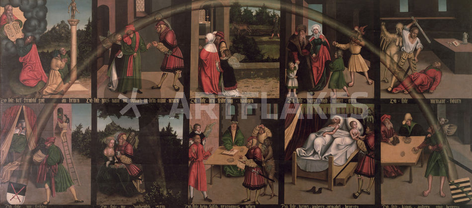 950x418 The Ten Commandments Painting Art Prints And Posters By Lucas - Ten Commandments Painting