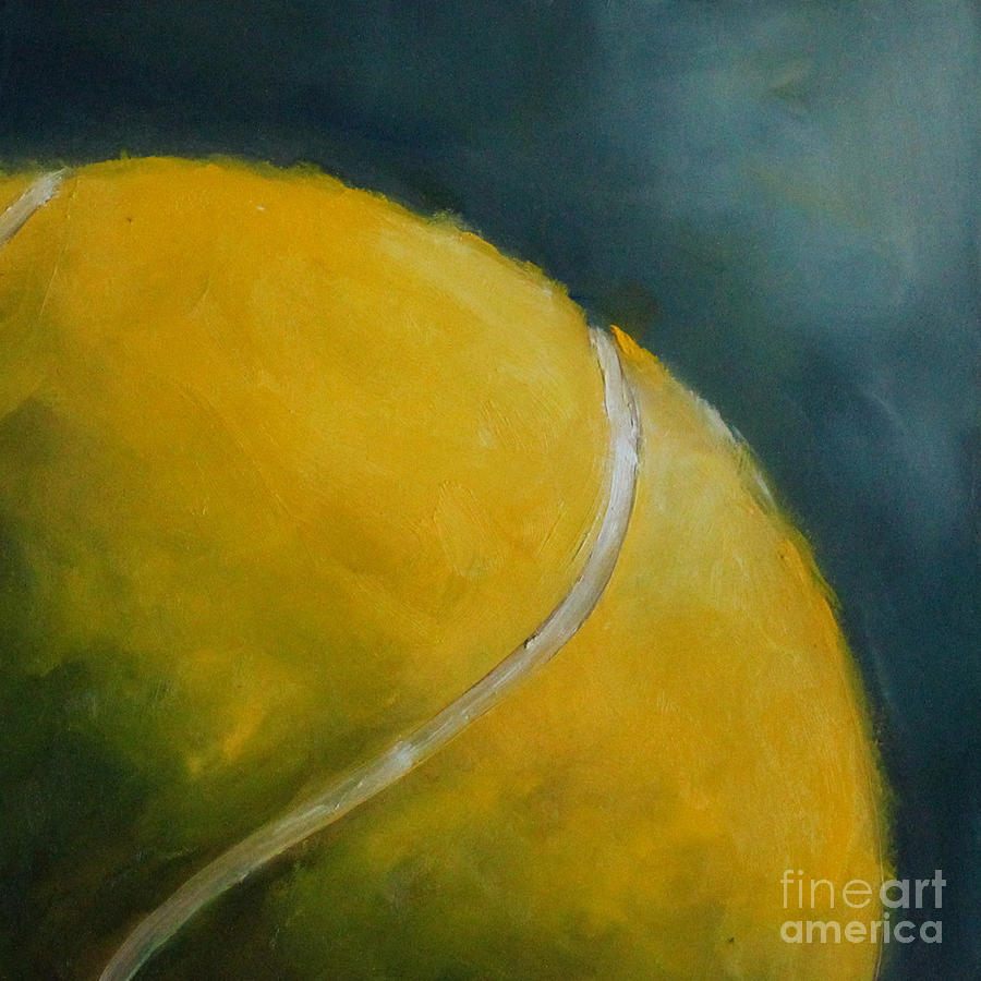 900x900 Tennis Ball Painting By Kristine Kainer - Tennis Ball Painting