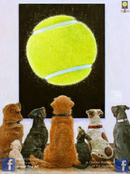442x590 Artist Tom Mosser's Newest Piece Will Help Shelter Dogs - Tennis Ball Painting