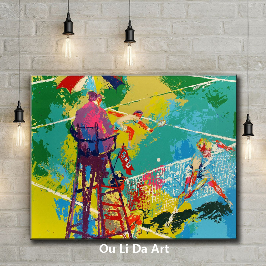 850x850 Impression Figures Tennis Competition Scenery Canvas Printings Oil - Tennis Painting