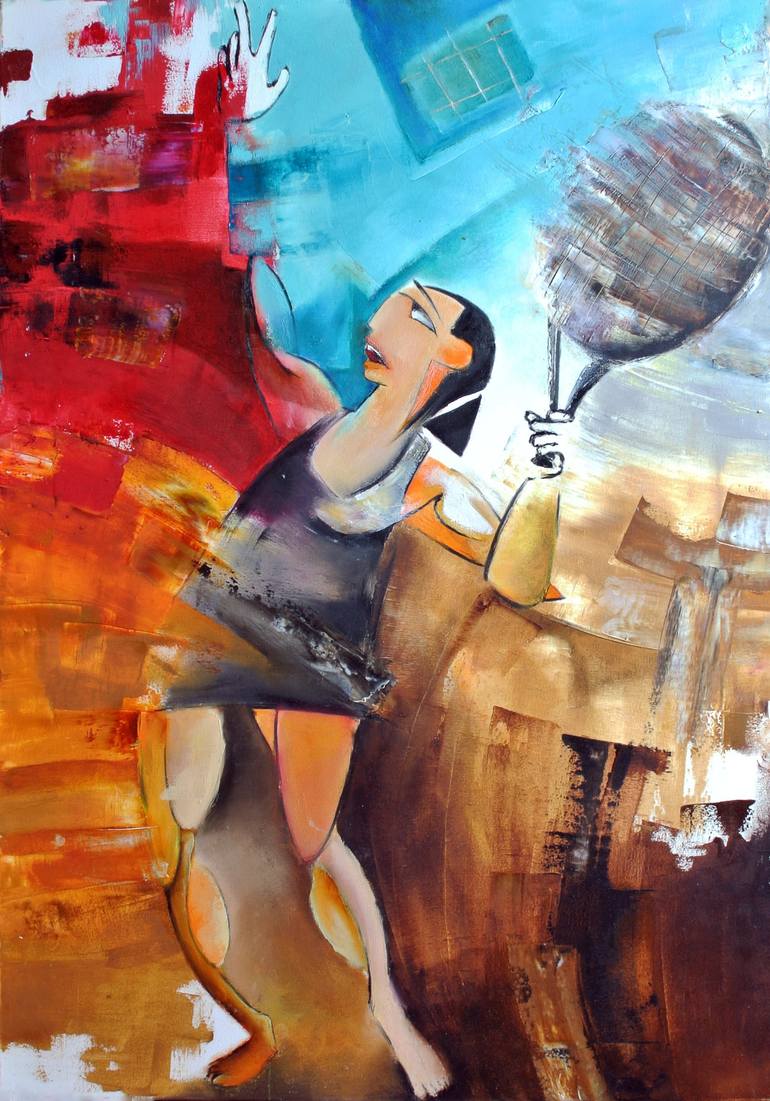 770x1101 Saatchi Art Tennis Player Painting By Oleksii Nechyporenko - Tennis Player Painting
