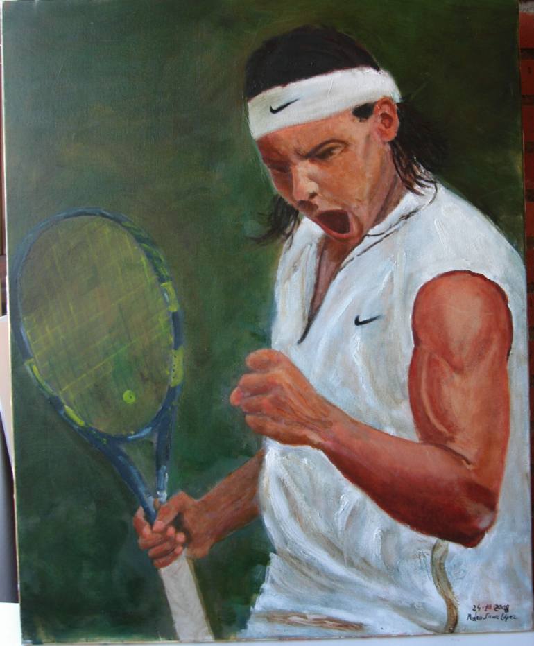 770x932 Saatchi Art Tennis Player Painting By Pedro Sanz Lopez - Tennis Player Painting