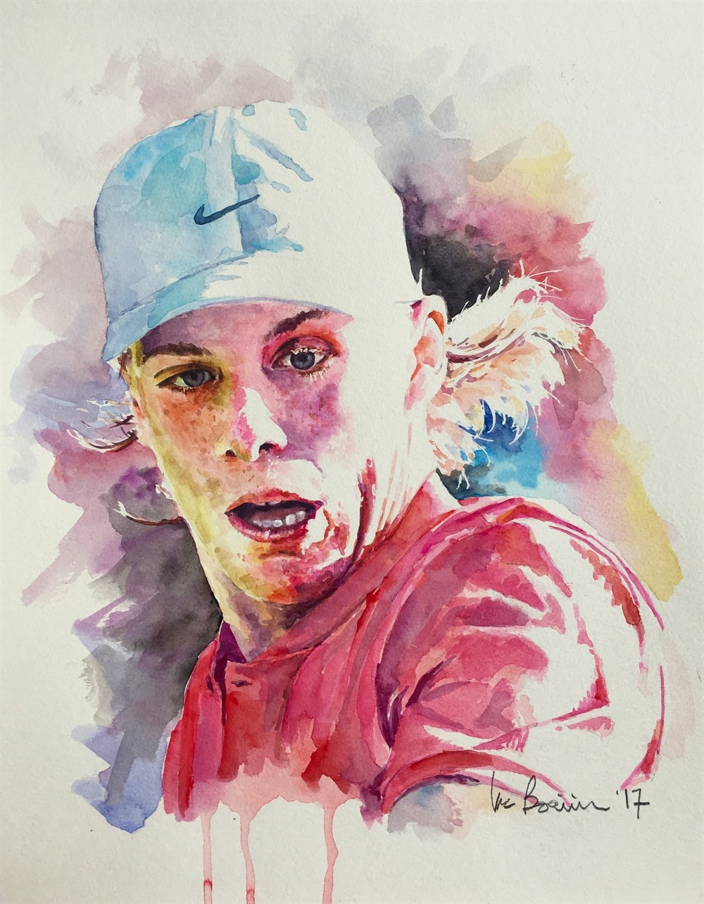 1000x1283 Denis Shapovalov, Canadian Tennis Player By Luc Boivin - Tennis Player Painting