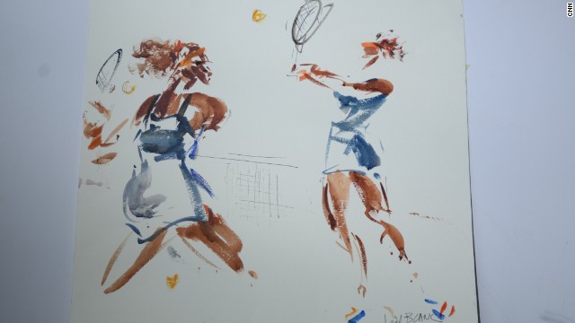 640x360 The French Open's Painter To The Stars - Tennis Player Painting