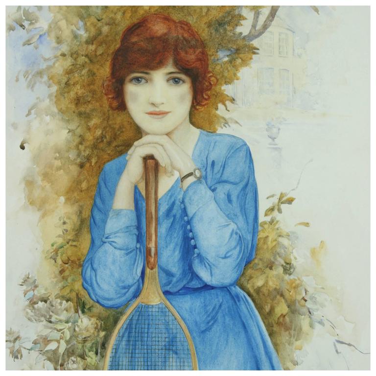 768x768 Young Tennis Player Painting For Sale - Tennis Player Painting