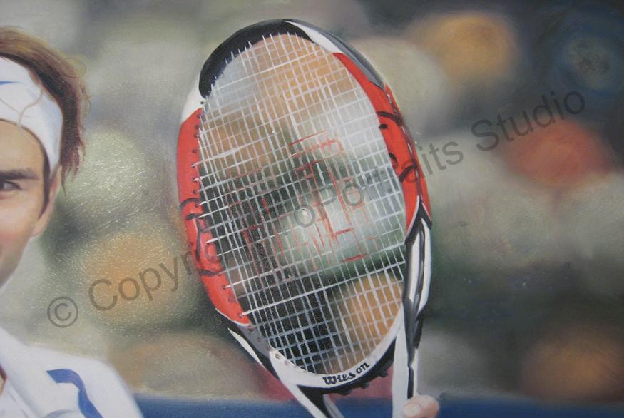 875x586 Roger Federer - Tennis Racket Painting