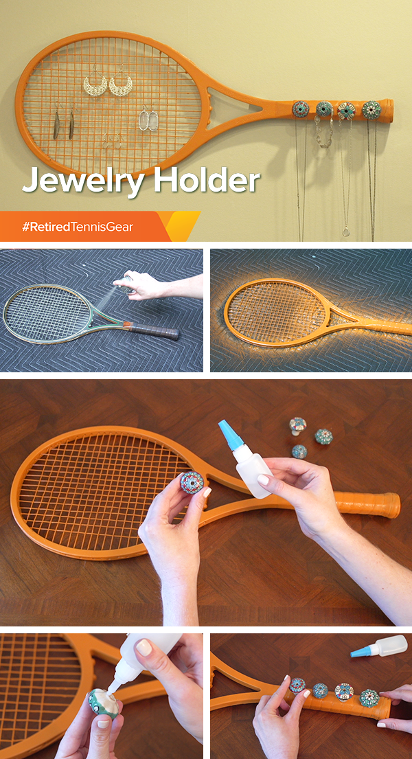 600x1105 What You Need A Retired Tennis Racquet, Spray Paint, Glue, - Tennis Racket Painting