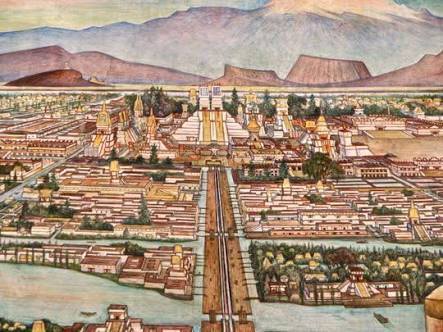 443x332 How Diego Rivera Imagined Tenochtitlan - Tenochtitlan Painting
