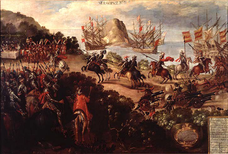 725x492 Hernan Cortes Tenochtitlan - Tenochtitlan Painting