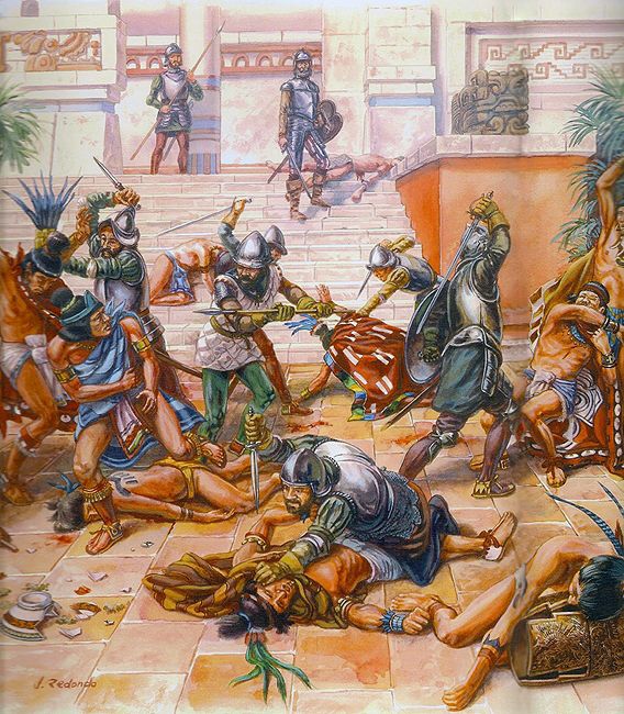 568x650 Conquista De Jose Ignacio Redondo Cosas Para - Tenochtitlan Painting