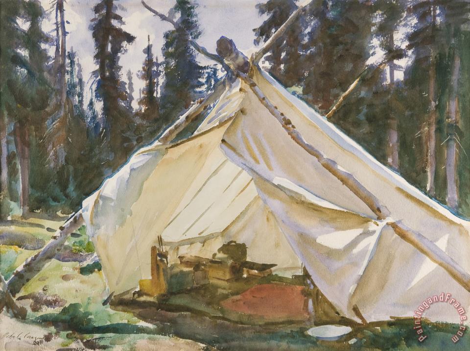 960x716 John Singer Sargent A Tent In The Rockies Painting - Tent Painting