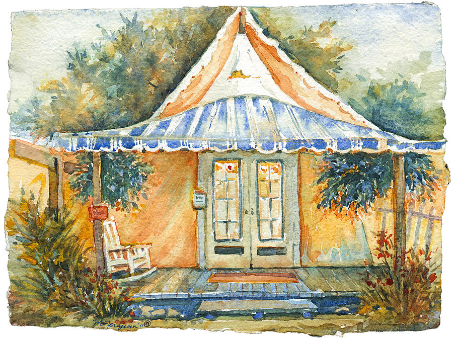 900x672 Orange Lit Tent Painting By Mg Ferguson - Tent Painting