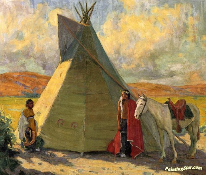720x612 Crow Tent Artwork By E. Irving Couse Oil Painting Amp Art Prints - Tent Painting