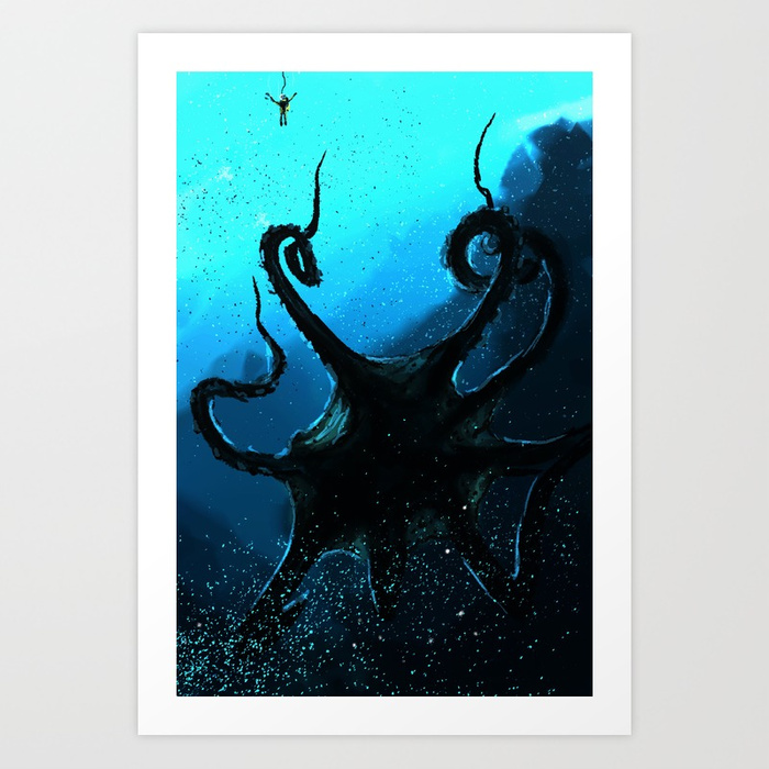 700x700 Tentacle God Art Print By Derekmyers Society6 - Tentacle Painting