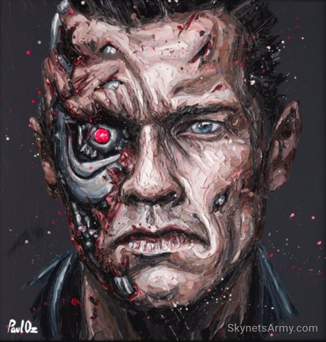 1142x1200 Skynet's Army On Twitter - Terminator Painting