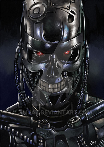 400x565 Terminator Model T 800 Speed Painting By Jimjaz - Terminator Painting