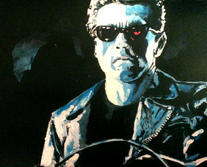 300x242 The Terminator Painting By Paul Mitchell - Terminator Painting