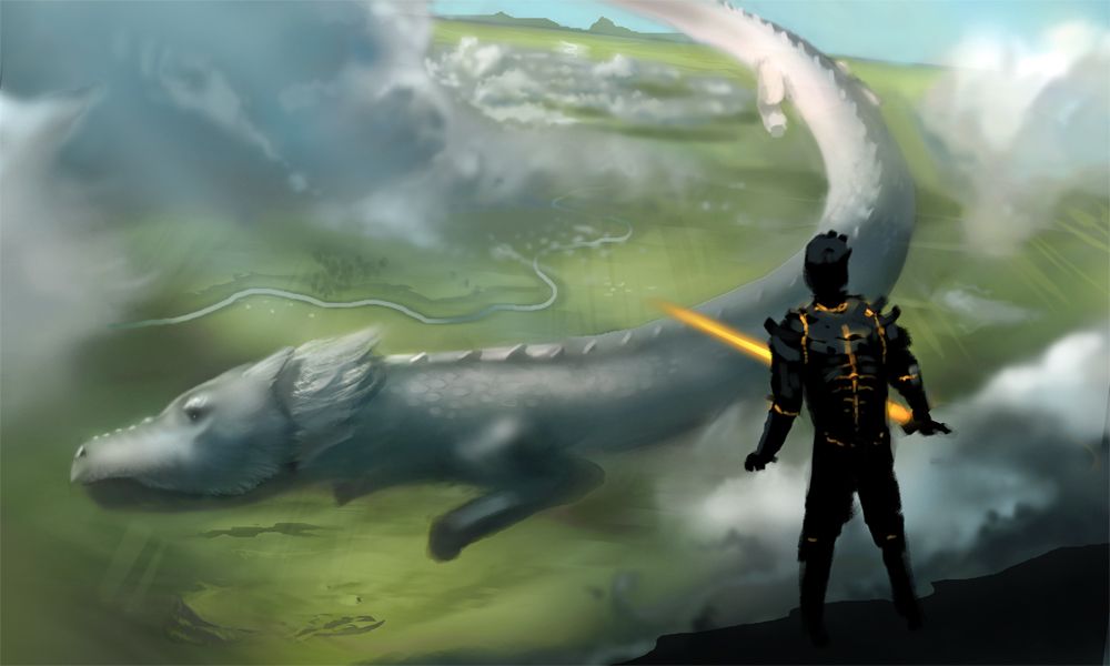 1000x600 Terraria Paintings Via Reddit User Jake55778 Reminds Me Of Falcor - Terraria Painting