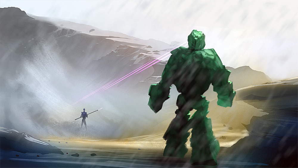 1000x563 Ice Golem (Painting) - Terraria Painting