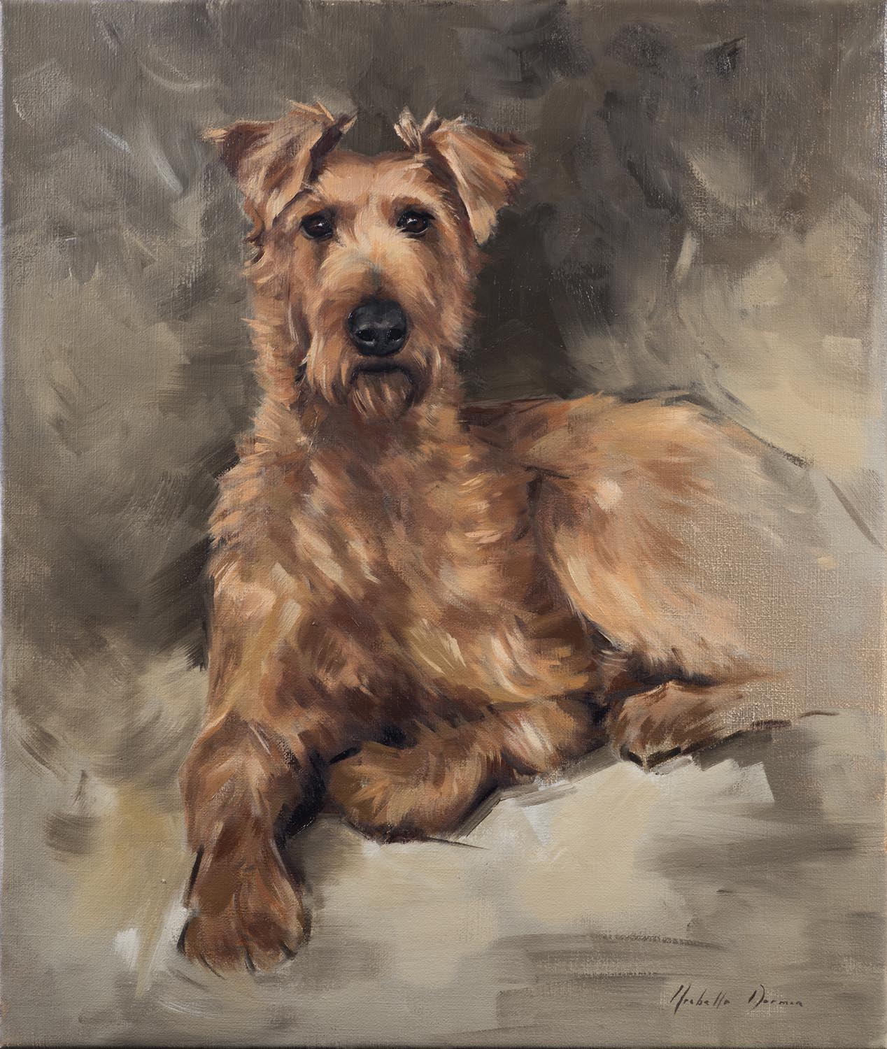 1268x1500 Painting Of Liberty Belle Contemporary Irish Terrier - Terrier Painting