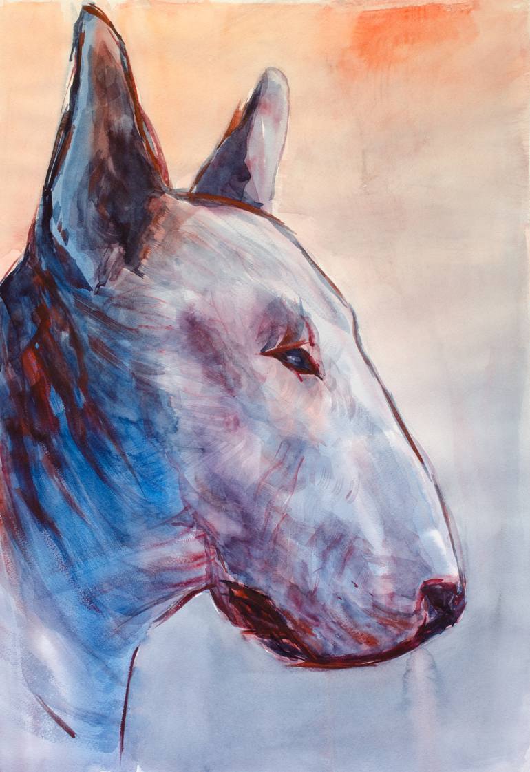 770x1122 Saatchi Art Bull Terrier Painting By Evgeny Denisenko - Terrier Painting
