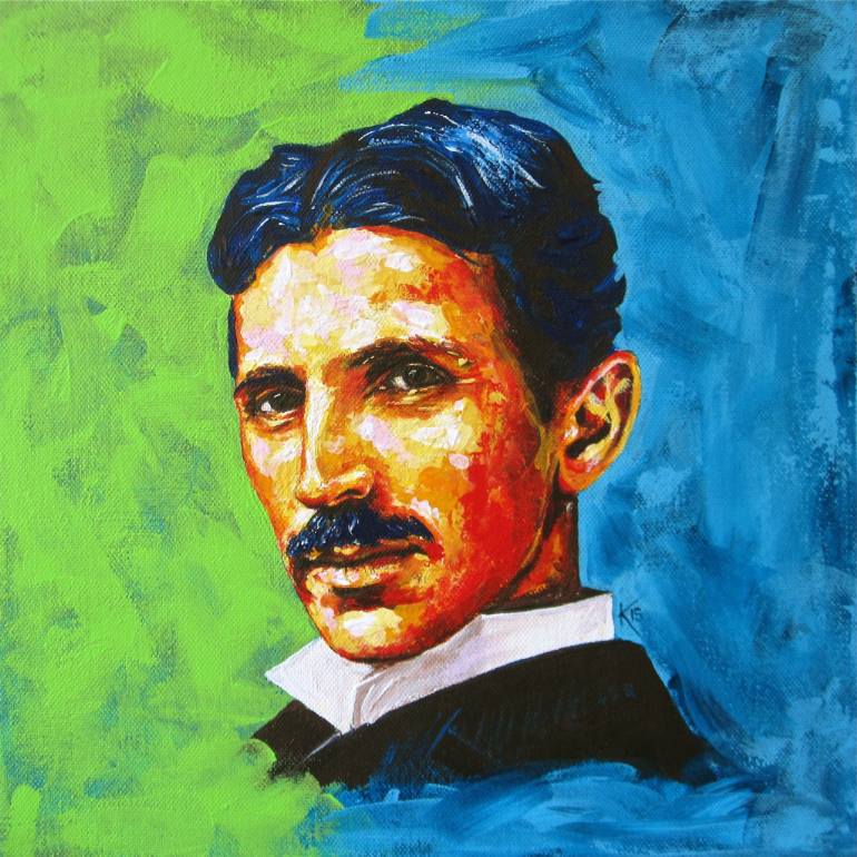 770x770 Saatchi Art The Great Inventor - Tesla Painting