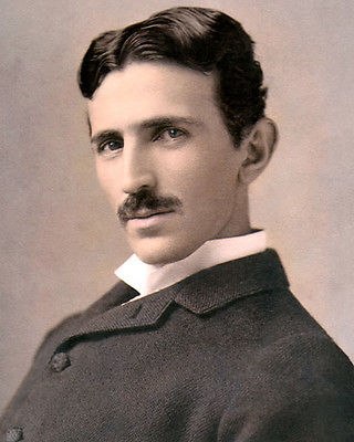 320x400 Top Art Oil Painting Nikola Tesla Engineer Inventor Ac Electricity - Tesla Painting