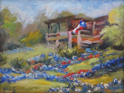 432x325 Niki Gulley Country Texas Bluebonnet Painting By - Texas Bluebonnet Painting