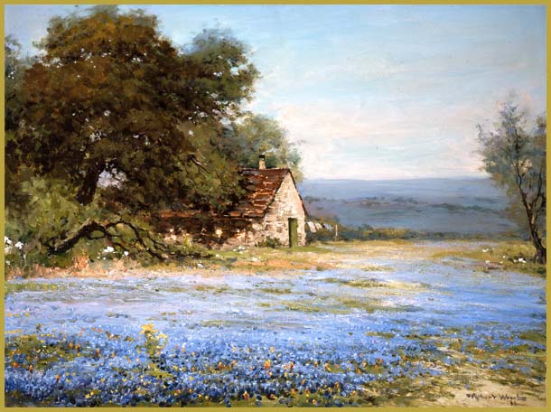 610x456 Robert Wood - Texas Bluebonnet Painting