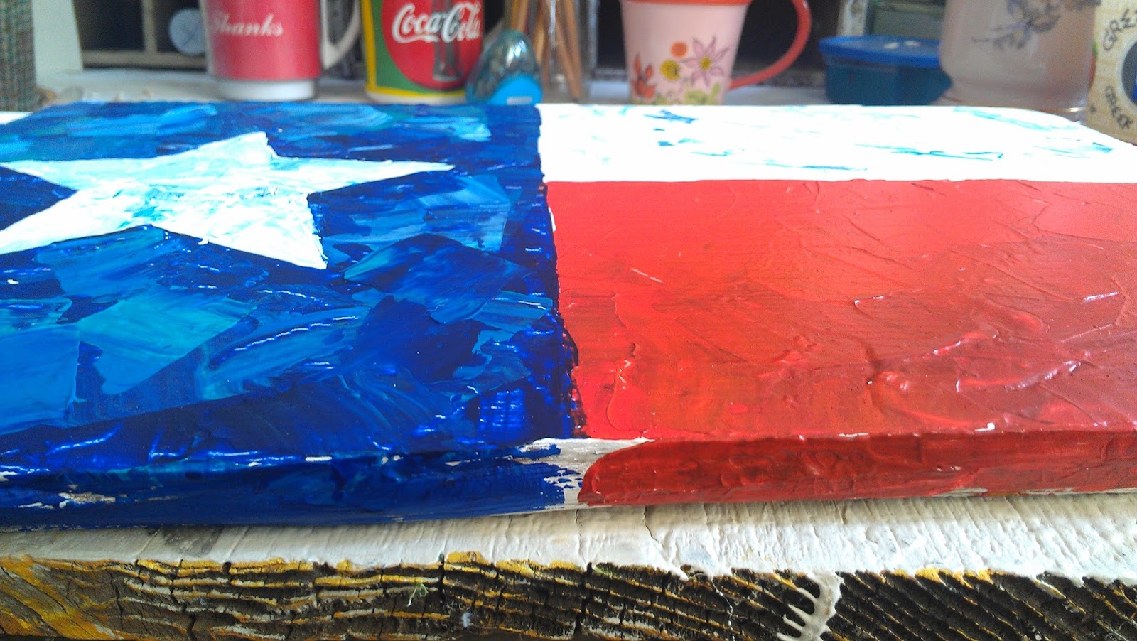 1600x902 Susan Wymola Art Musings Palette Knife Texas Flag Art - Texas Flag Painting