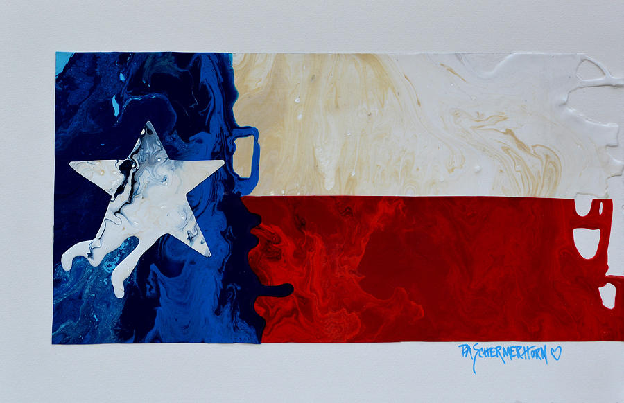 900x582 Texas Collage Painting By Patti Schermerhorn - Texas Flag Painting