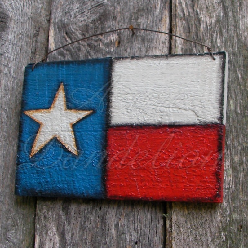 800x800 Original Farmhouse Primitive Folk Art Texas Flag Painting Home Decor - Texas Flag Painting