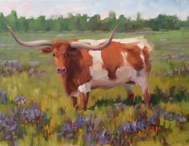Texas Longhorn Painting