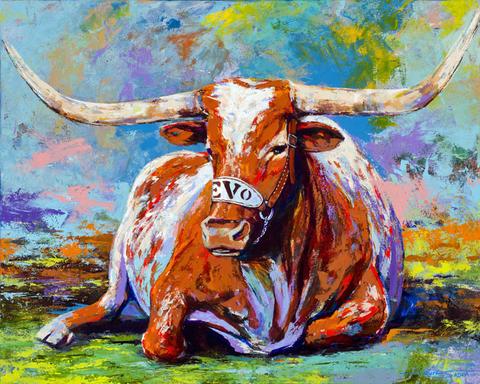 480x384 Longhorn - Texas Longhorn Painting