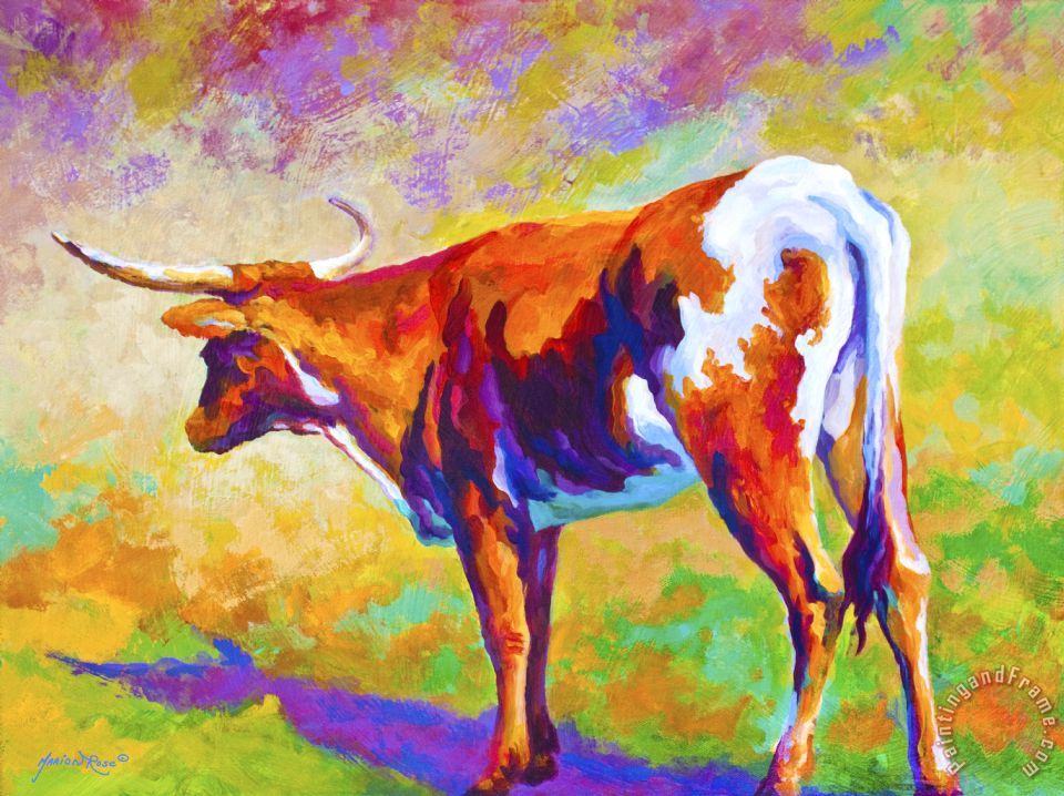 960x718 Marion Rose Range Rover Ii - Texas Longhorn Painting