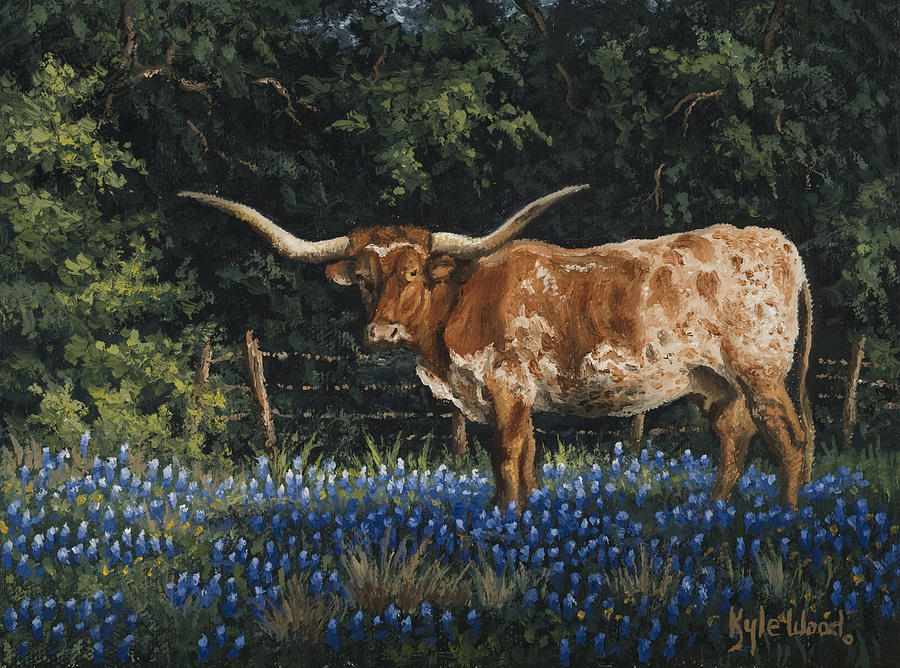 900x668 Texas Traditions Painting By Kyle Wood - Texas Longhorn Painting