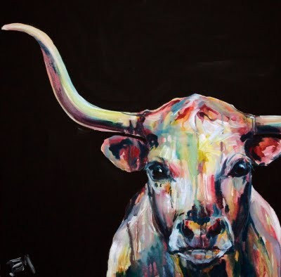 400x394 Custom Original Longhorn Painting Commission 30x40 - Texas Longhorn Painting