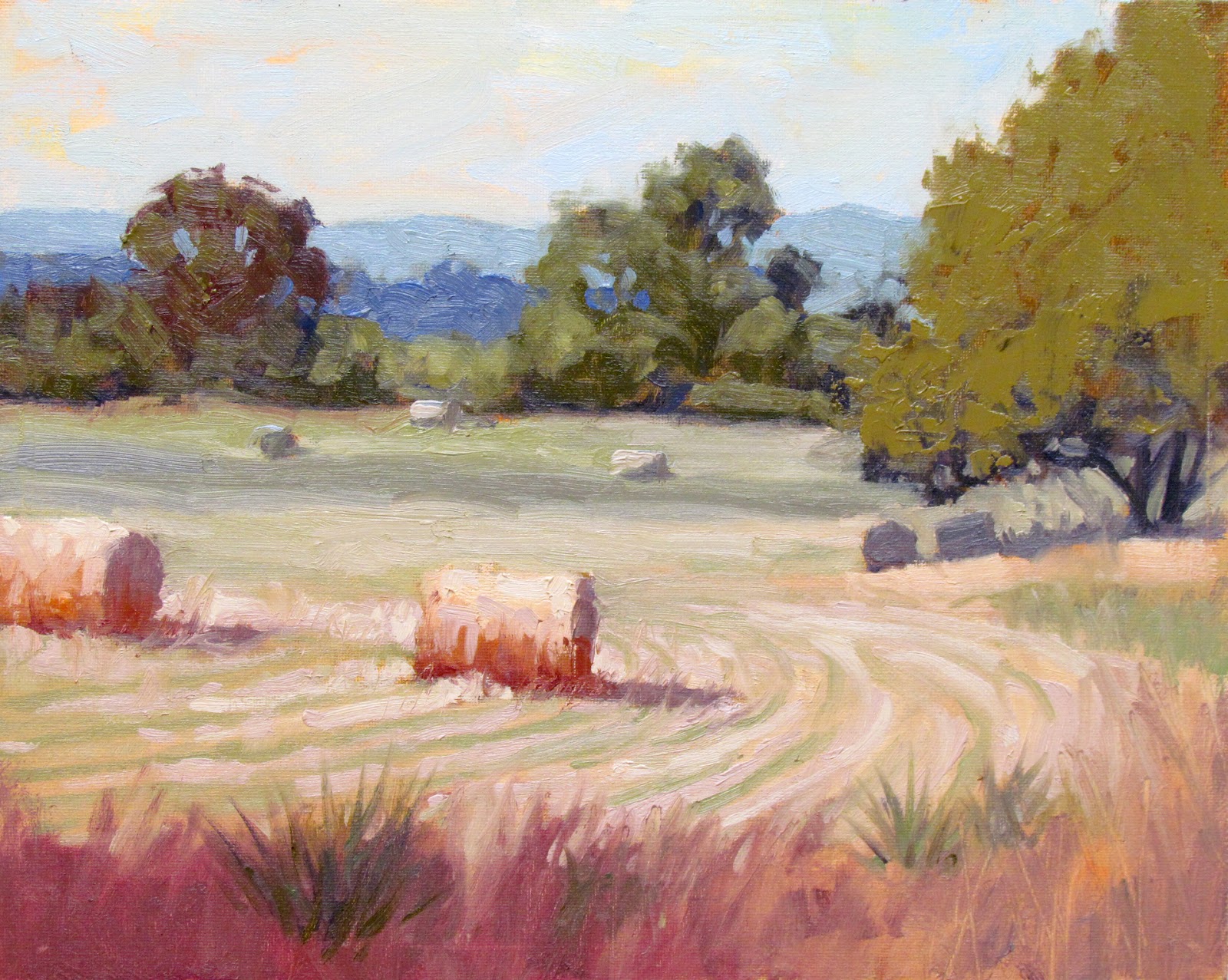 1600x1277 Landscape Artists International Summer Hay Plein Air - Texas Oil Painting